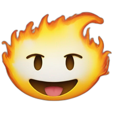 a smiley burning  emoji
