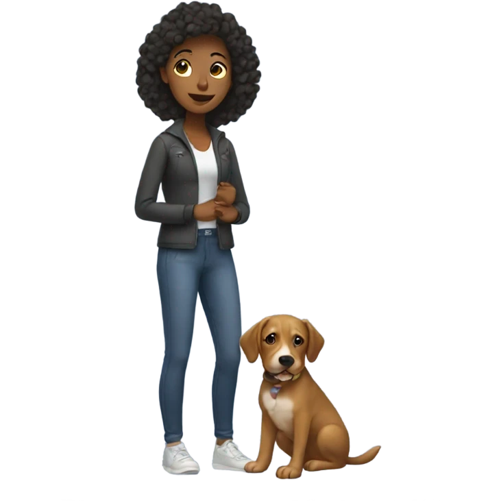 woman with dog emoji