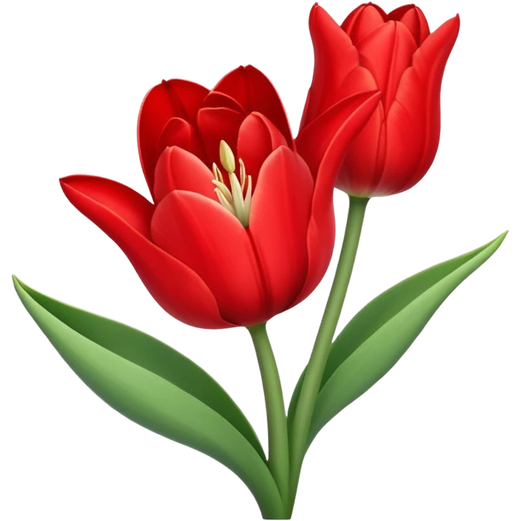 tulip flower entwined with an amaryllis flower emoji