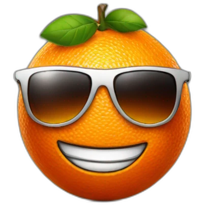 a badass orange with sunglasses emoji