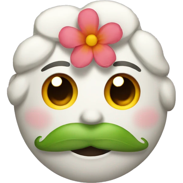 Face with flower in its mouth emoji