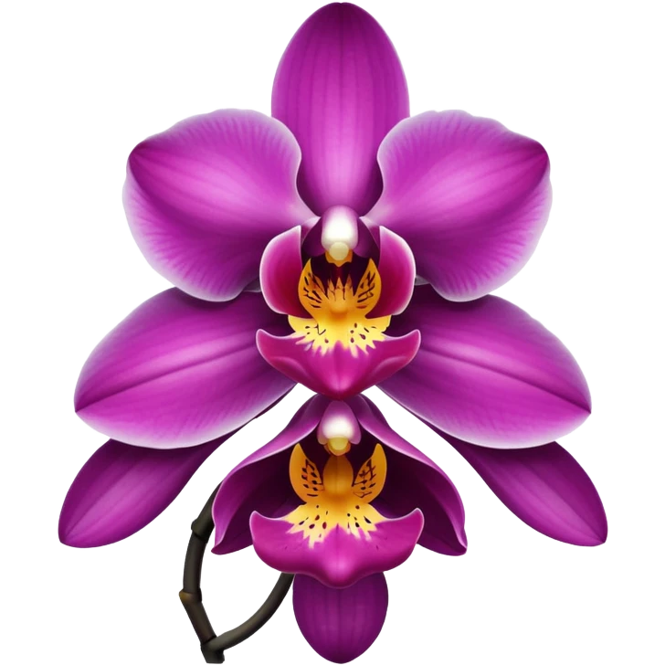 orchid, black emoji