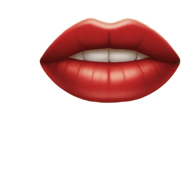 Red lips biting  emoji