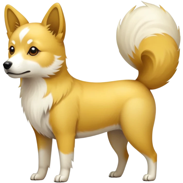 Yellow and white Chinese native dog emoji