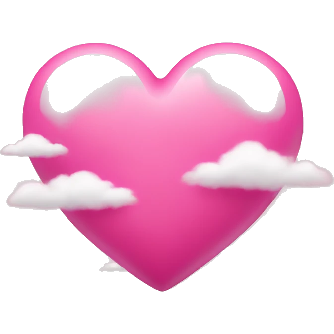 Pink heart with clouds emoji