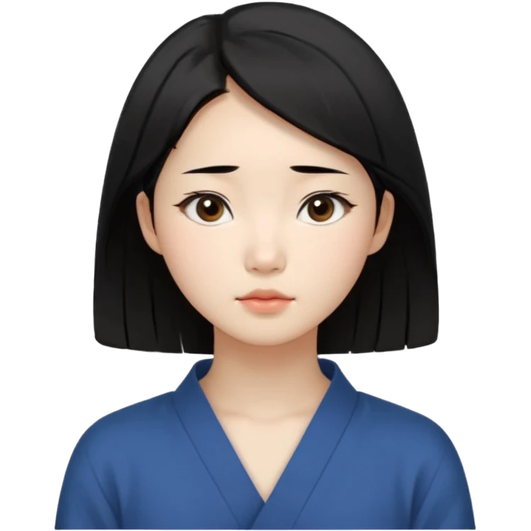 Korean woman, East Asian features,
female human face avatar only,
headshot portrait, face only,
thoughtful and calm expression, sensitive mood,
neutral face, minimal expression,
natural black hair, simple hairstyle,
clean background,
no clothes, no body, no accessories,
no cartoon, no fantas emoji