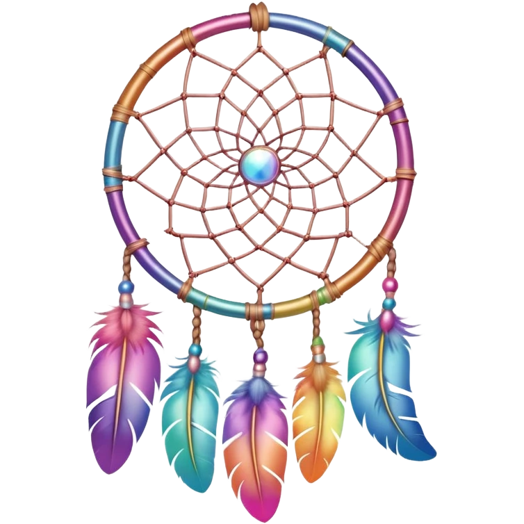Iridescent rainbow pastel dreamcatcher emoji