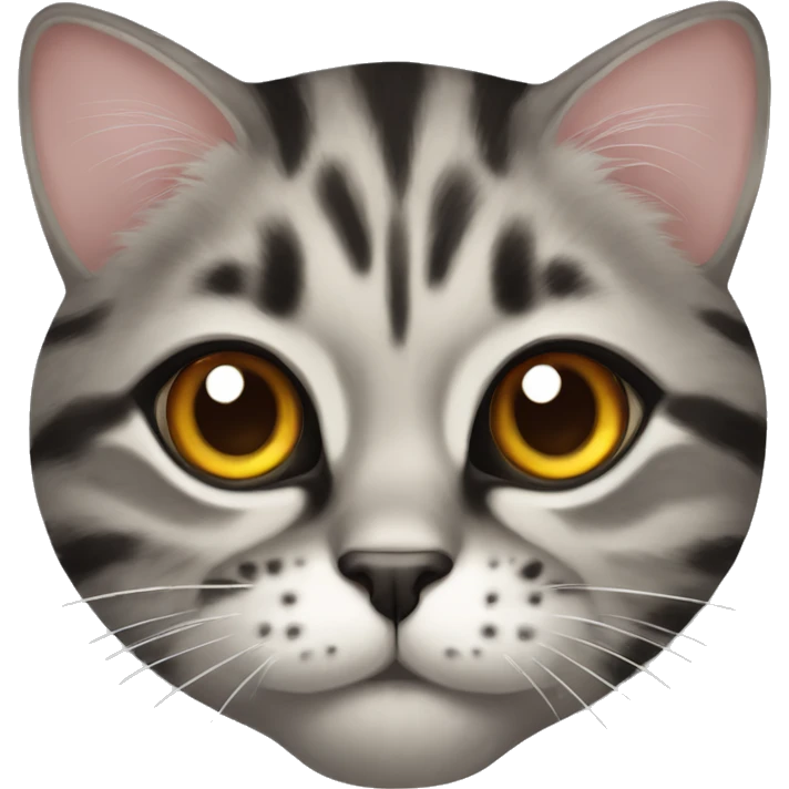 British marbled cat with amber eyes emoji