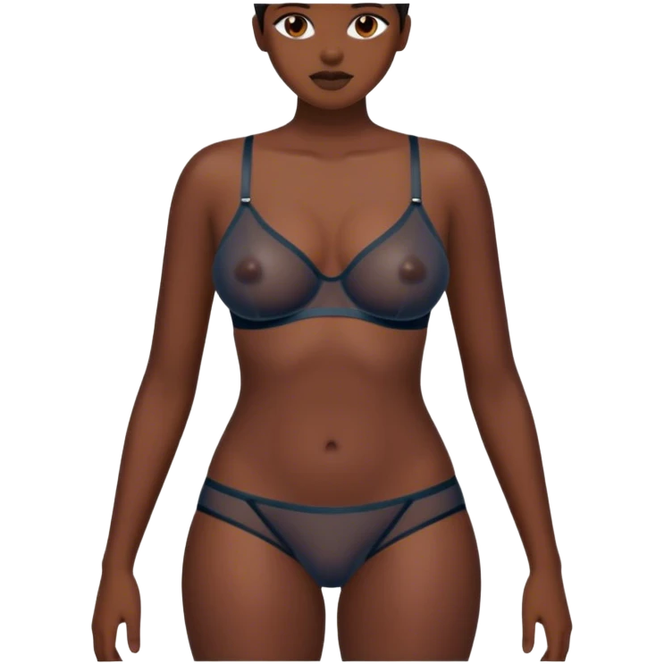 Realistic woman’s body mesh underwear  emoji