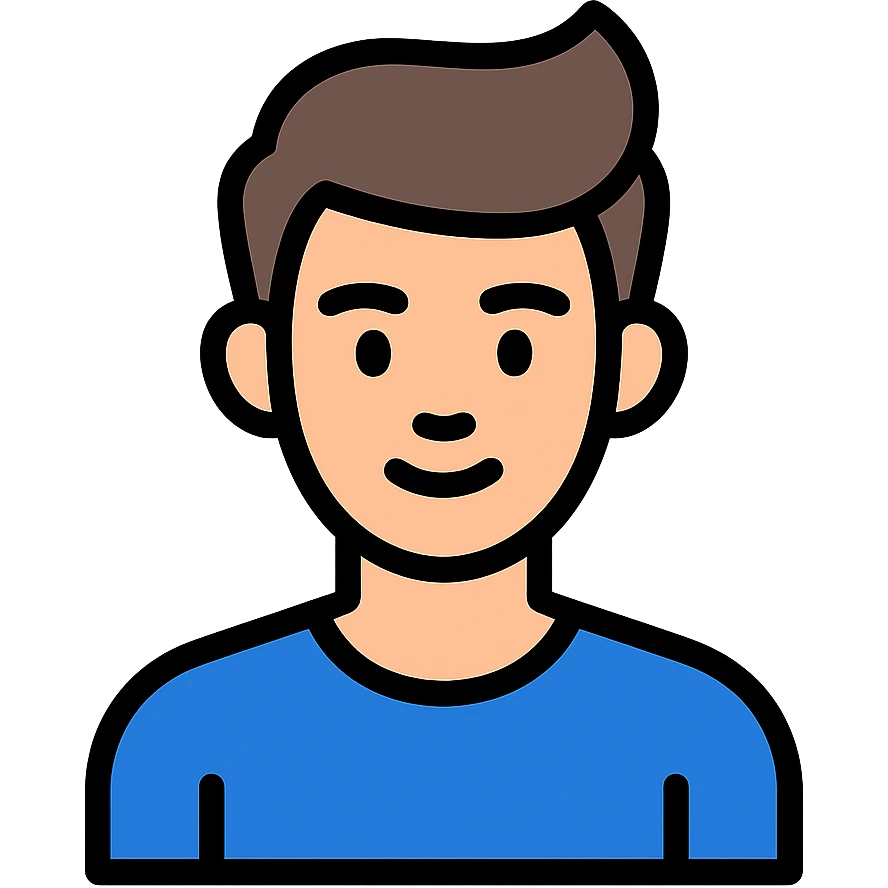 color outline icon of a handsome guy emoji