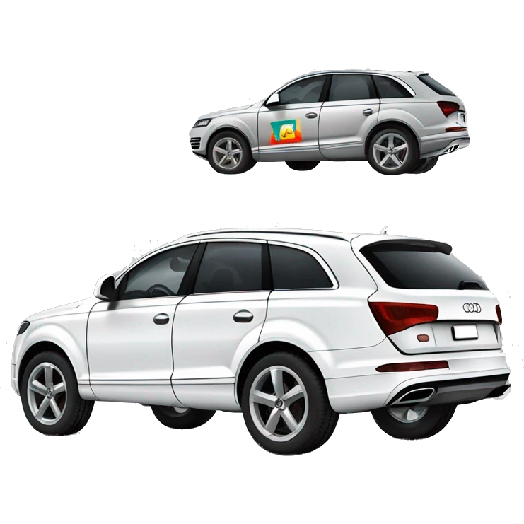 Audi q7 4l white wearing Uzbek chapan and doppi  emoji