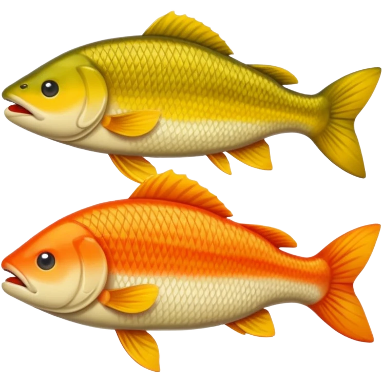 generate perch, carp and pike emoji in apple emoji style emoji