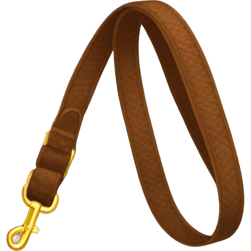 Brown dog leash with golden carabiner emoji