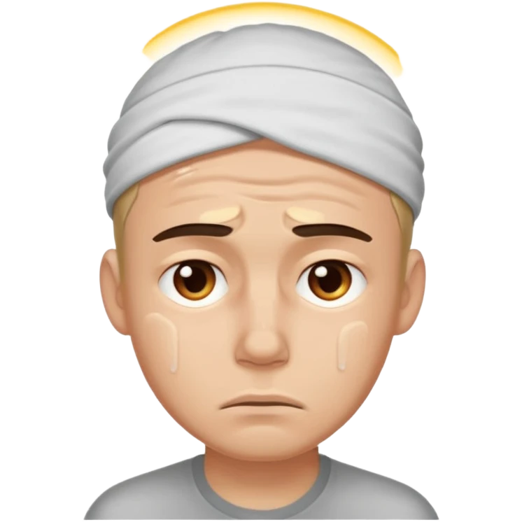 tired sad man with sweat on his forehead emoji