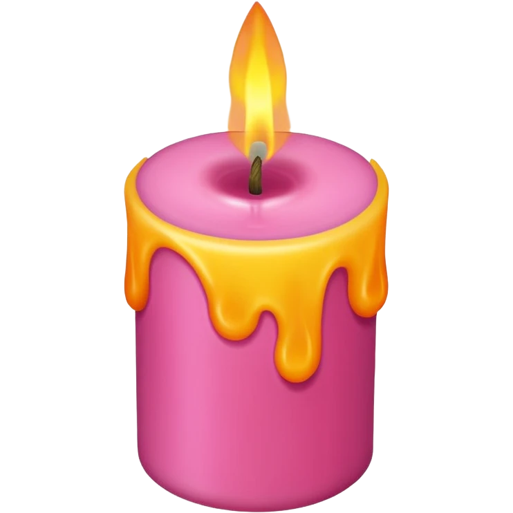 Draw a pink candle with a flame on it from a top-down view. emoji