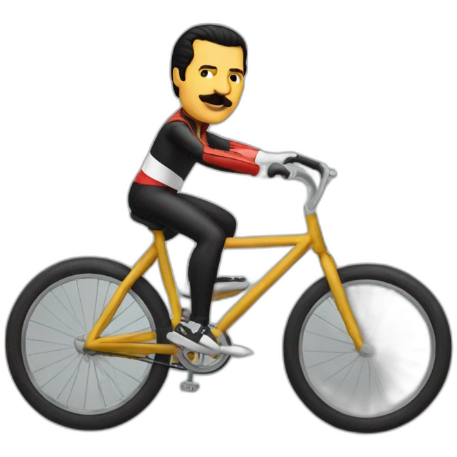 Freddie Mercury riding a bicycle emoji