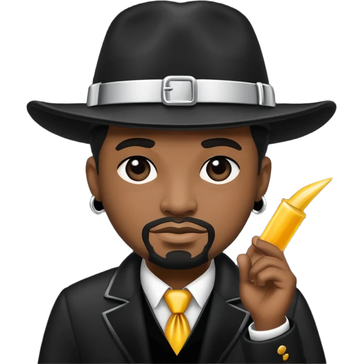 A black pimp emoji