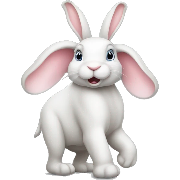 Bunny rabbit standing on an elephant  emoji
