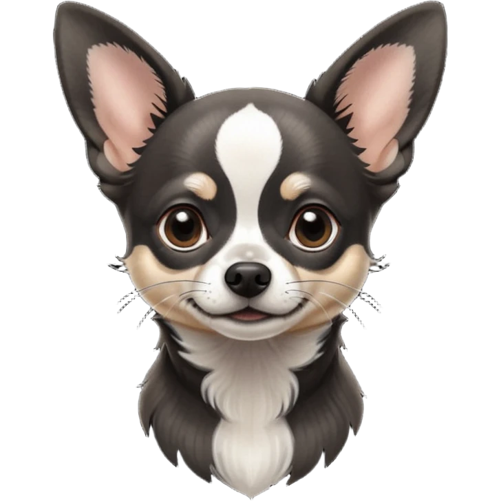 Very Dark graphite Chihuahua with white markings emoji