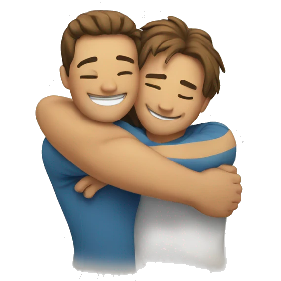 Hug with bright smile emoji