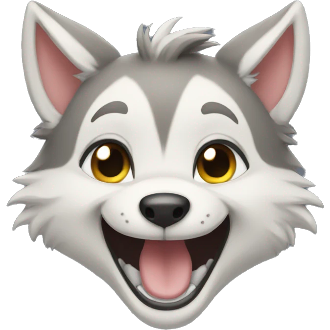 Baby Wolf laughing emoji