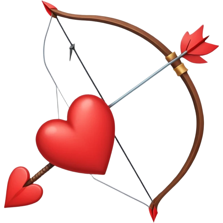 red bow and arrow with heart emoji