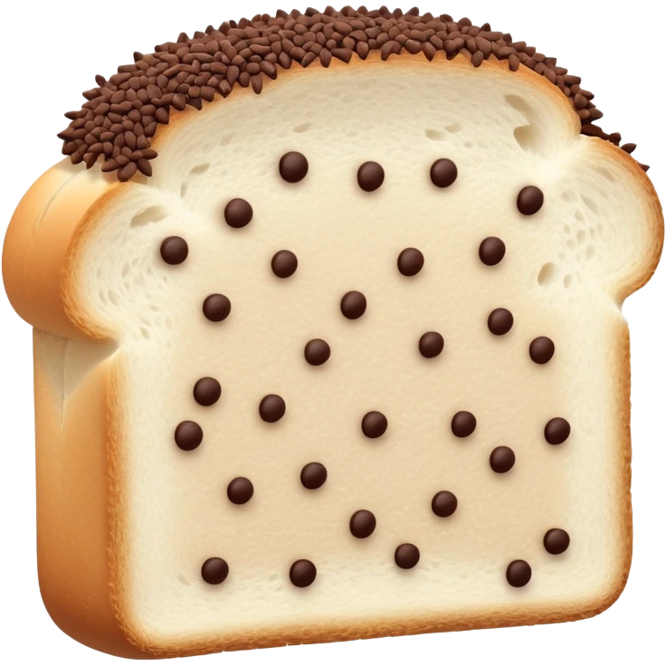 Slice of white bread with chocolate sprinkles emoji