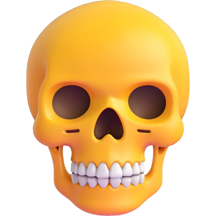 skull, 3d emoji style emoji