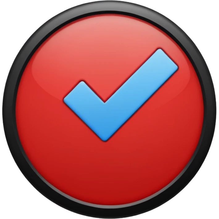 please create a circle with a border with a  blue check inside the circle with a diagonal  top side to bottom slash negating the checkline through it emoji