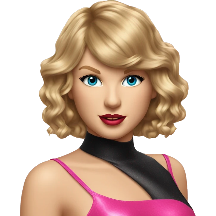 Taylor swift body suit brillante Rosa con el pelo liso emoji
