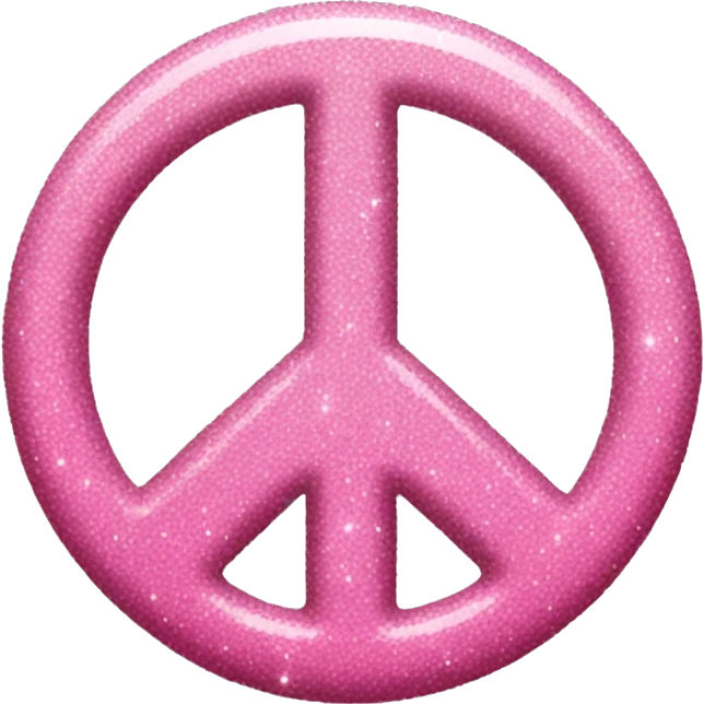 pink sparkly peace sign emoji