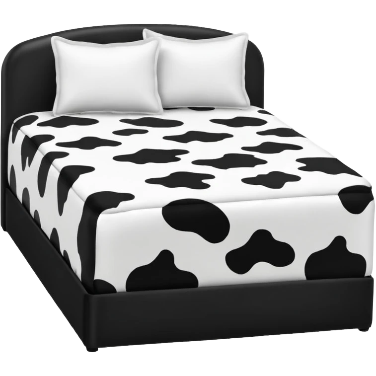 Cow print pattern bed emoji