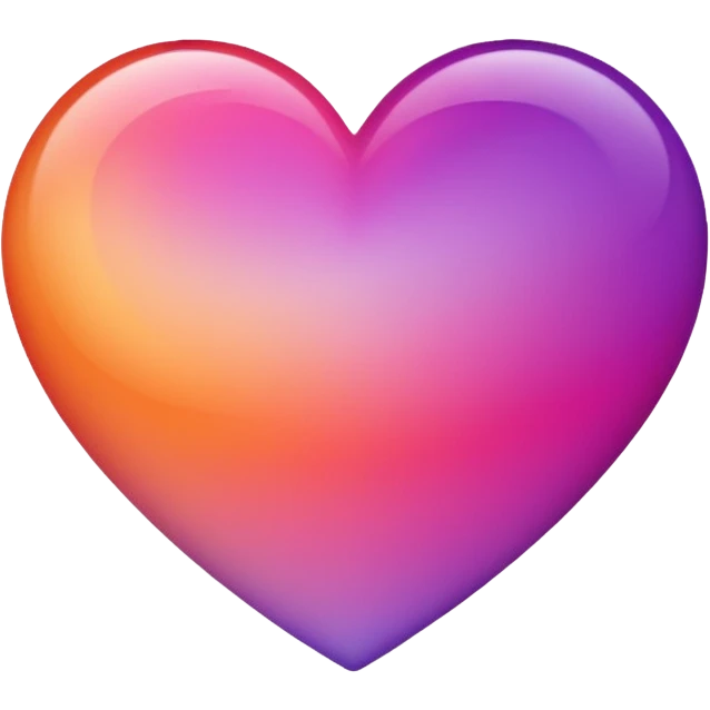 This emoji shows a stylized heart shape rotated 90 degreesIt features a smooth gradient blending warm orange, pink, and purple tones, creating a soft and vibrant look.  emoji