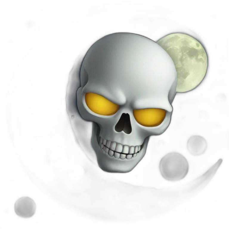A-skull-in-the-moon emoji