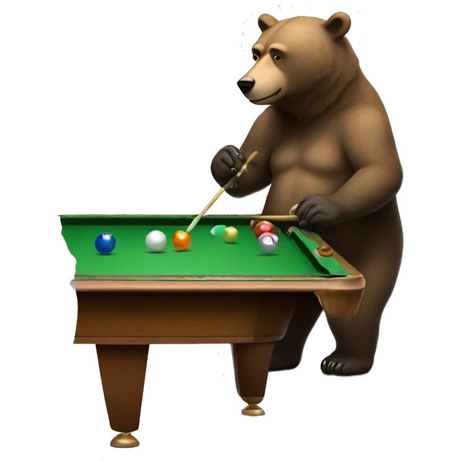 bear playing pool emoji