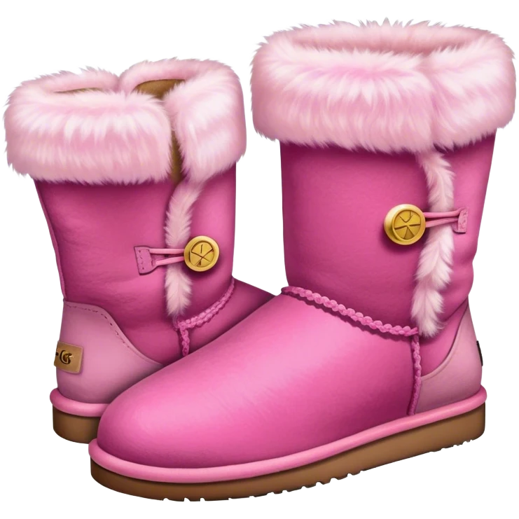 ultra realistic pair of short pink uggs emoji