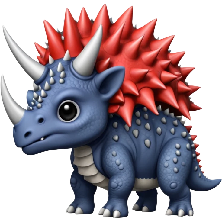 cute triceratops angry, black and white emoji