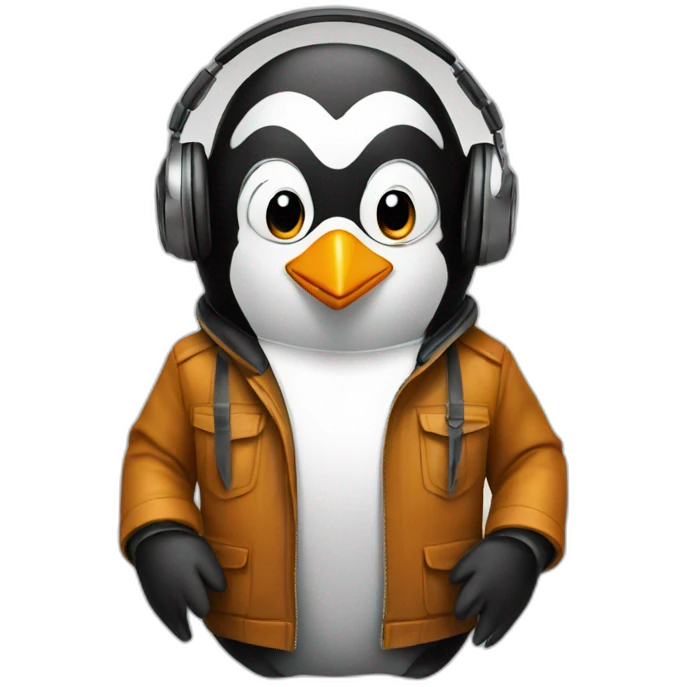 DJ penguin emoji