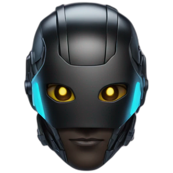 head with an black cyberpunk helmet emoji