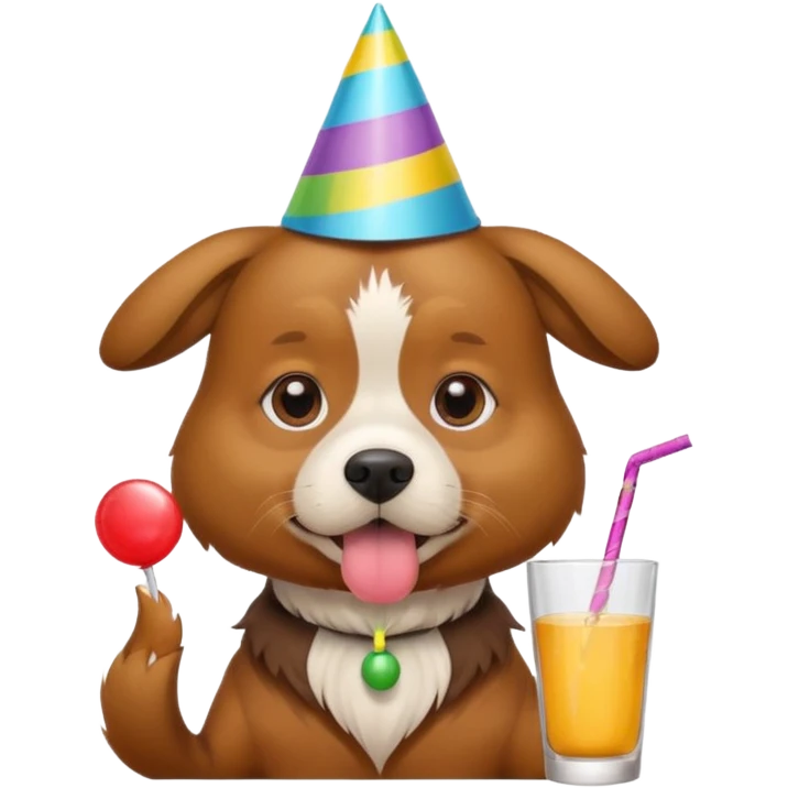Dog having a drink coz its celebrating someones birthday emoji