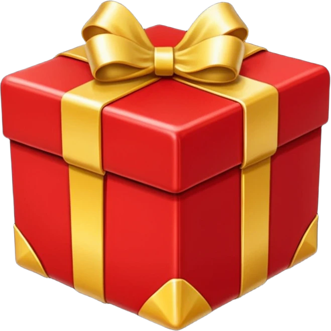 rococó caja de regalo rojo con dorado emoji