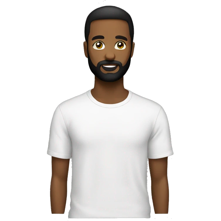 Man beard black with back tshirt emoji
