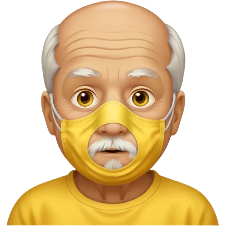 old man with beauty face pack give me a yellow face mask on his face  emoji