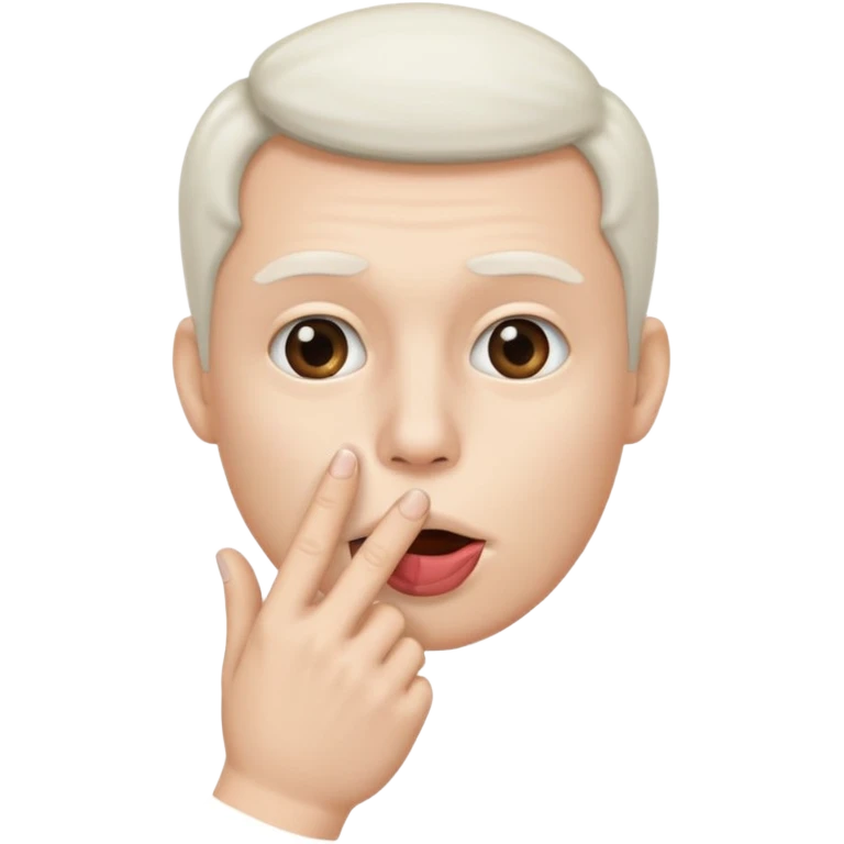 White color Shh finger and hand emoji emoji