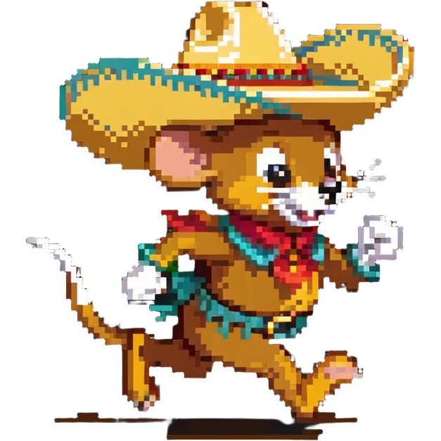 Speedy Gonzales mouse in sombrero running fast emoji