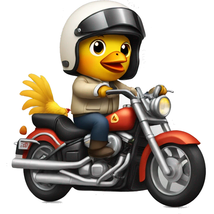 Little chicken driving motorcycle  emoji