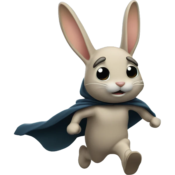 Cloaked rabbit running above the clouds emoji