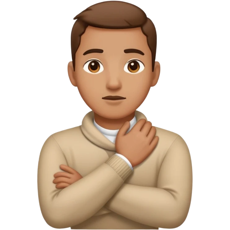 Person with Hands crossed grabbing their neck emoji
