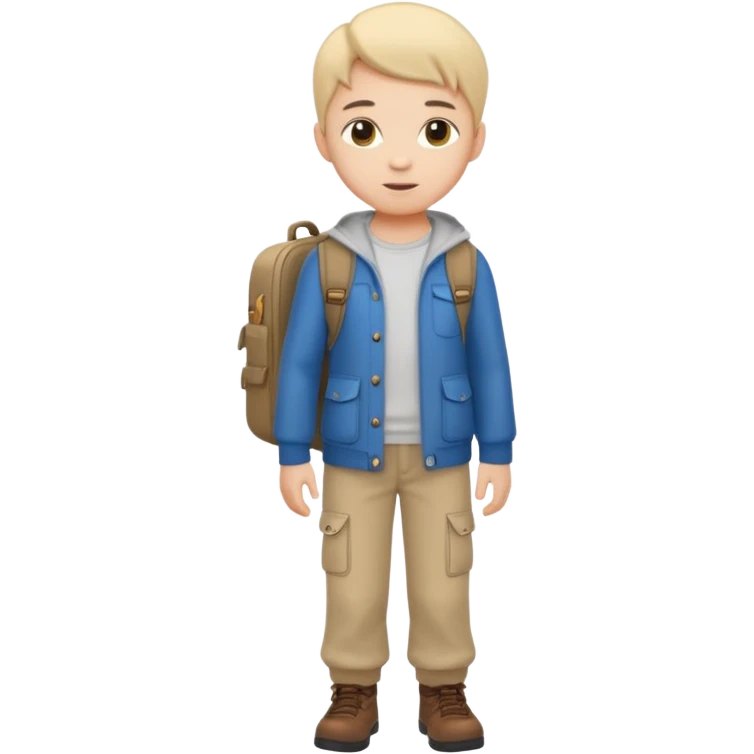 a cute math adventurer, wearing basic clothes, full body emoji