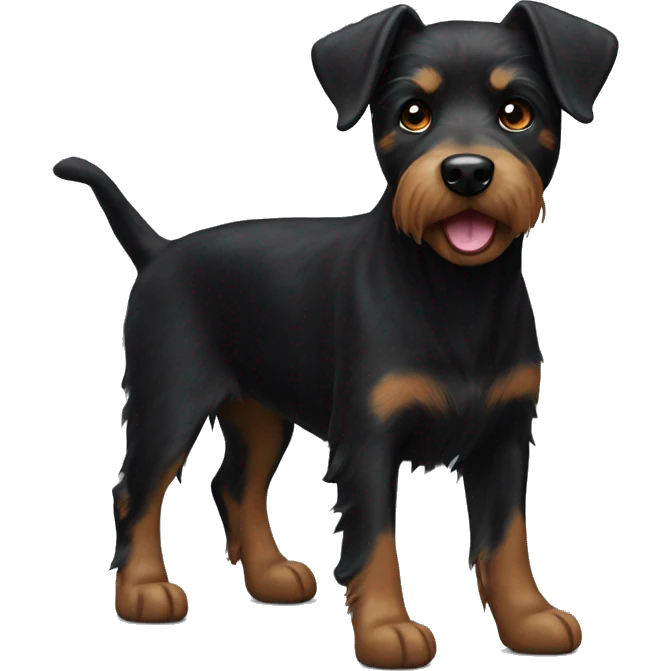 Black jagdterrier dog emoji